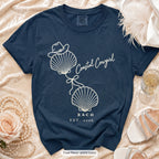 True Navy Coastal Cowgirl bachelorette crew t-shirt, print in ivory