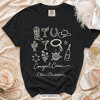 Black Cowgirl Bride & Cowgirl Crew bachelorette crew t-shirt, print in ivory