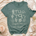 Blue Spruce Cowgirl Bride & Cowgirl Crew bachelorette crew t-shirt, print in ivory