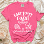 Crunchberry Last Toast on the Coast bachelorette t-shirt, print in white