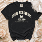 Black Found Her Cowboy bachelorette crew t-shirt, print in ivory