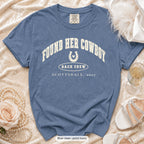 Blue Jean Found Her Cowboy bachelorette crew t-shirt, print in ivory
