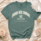 Blue Spruce Found Her Cowboy bachelorette crew t-shirt, print in ivory