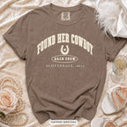 Espresso Found Her Cowboy bachelorette crew t-shirt, print in ivory