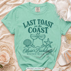 Island Reef Last Toast on the Coast bachelorette t-shirt, print in deep teal