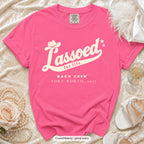 Crunchberry Lassoed For Life bachelorette crew t-shirt, print in ivory