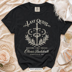 Black Last Quest Before The Dress bachelorette crew t-shirt, print in ivory