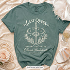 Blue Spruce Last Quest Before The Dress bachelorette crew t-shirt, print in ivory
