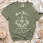 Moss Last Quest Before The Dress bachelorette crew t-shirt, print in ivory