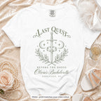 White Last Quest Before The Dress bride t-shirt, print matches your crew colour