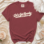 Chili Let's Get Rowdy bachelorette crew t-shirt, print in ivory
