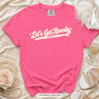 Crunchberry Let's Get Rowdy bachelorette crew t-shirt, print in ivory