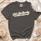 Pepper Let's Get Rowdy bachelorette crew t-shirt, print in ivory