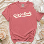 Watermelon Let's Get Rowdy bachelorette crew t-shirt, print in ivory