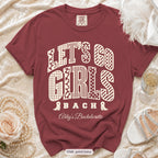 Chili Let's Go Girls bachelorette crew t-shirt, print in ivory