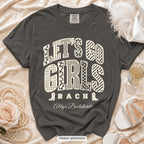 Pepper Let's Go Girls bachelorette crew t-shirt, print in ivory