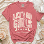 Watermelon Let's Go Girls bachelorette crew t-shirt, print in ivory