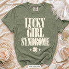 Moss Lucky Bride & Lucky Girl Syndrome bachelorette crew t-shirt, print in ivory
