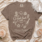 Espresso Nash Bash bachelorette crew t-shirt, print in ivory