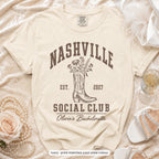 Ivory Nashville Social Club bride t-shirt, print matches your crew colour