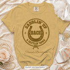 Mustard Saddlin' Up & Settlin' Down bachelorette crew t-shirt, print in deep mustard