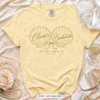Butter Seashell Bachelorette bachelorette crew t-shirt, print in deep gold