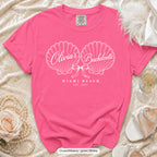 Crunchberry Seashell Bachelorette bachelorette crew t-shirt, print in white