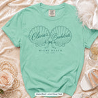 Island Reef Seashell Bachelorette bachelorette crew t-shirt, print in deep teal