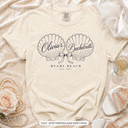 Ivory Seashell Bachelorette bride t-shirt, print matches your crew colour