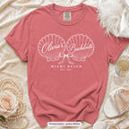 Watermelon Seashell Bachelorette bachelorette crew t-shirt, print in white
