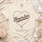 Ivory Tipsy In Love bride t-shirt, print matches your crew colour
