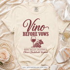 Ivory Vino Before Vows bride t-shirt, print matches your crew colour