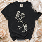 Black Wild Wild Wife & Wild Wild Crew bachelorette crew t-shirt, print in ivory