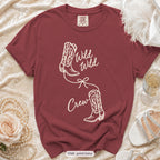 Chili Wild Wild Wife & Wild Wild Crew bachelorette crew t-shirt, print in ivory