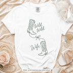 White Wild Wild Wife & Wild Wild Crew bride t-shirt, print matches your crew colour