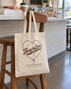 Tipsy In Love canvas tote bag on a bachelorette trip with the crew