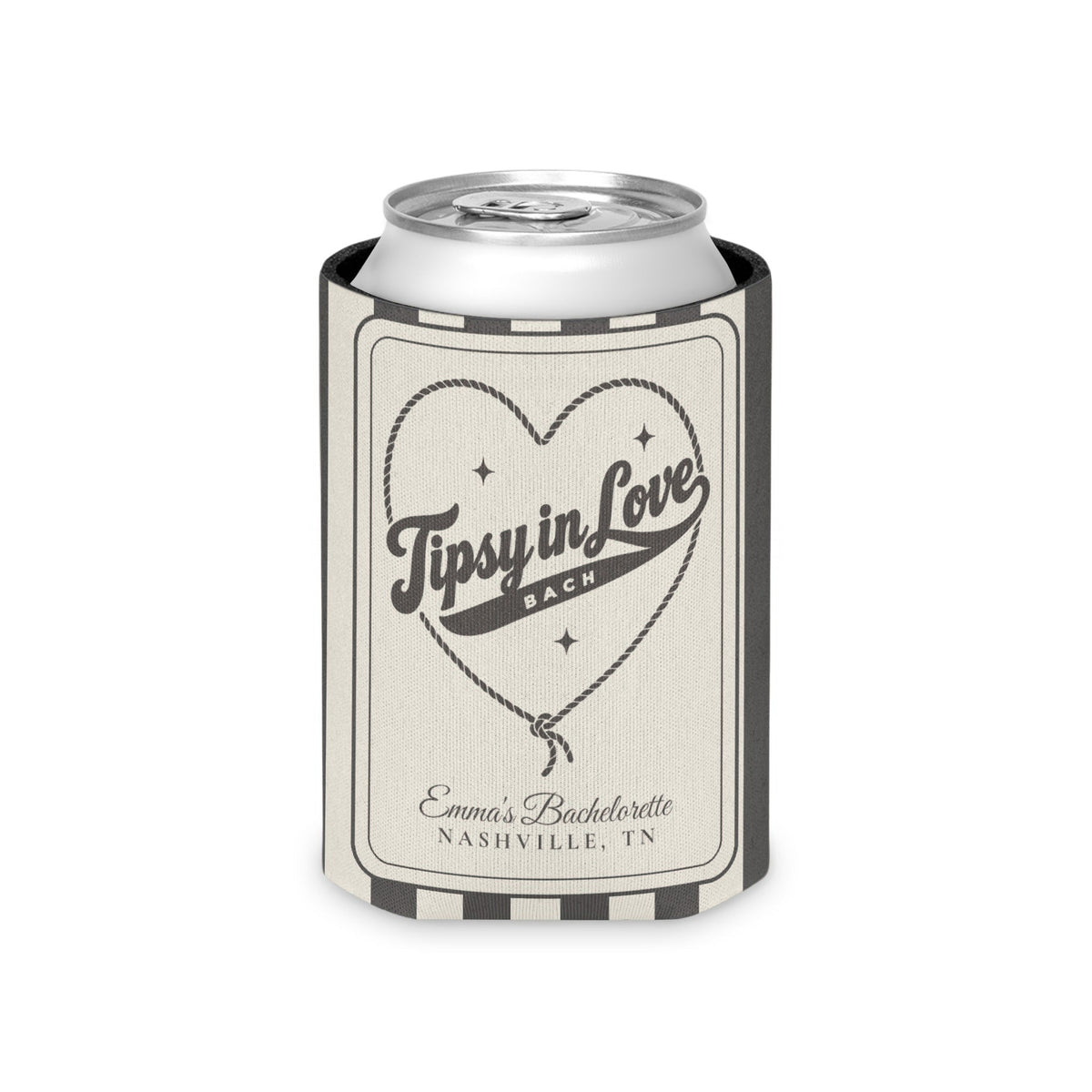 Tipsy In Love striped can cooler, Pepper