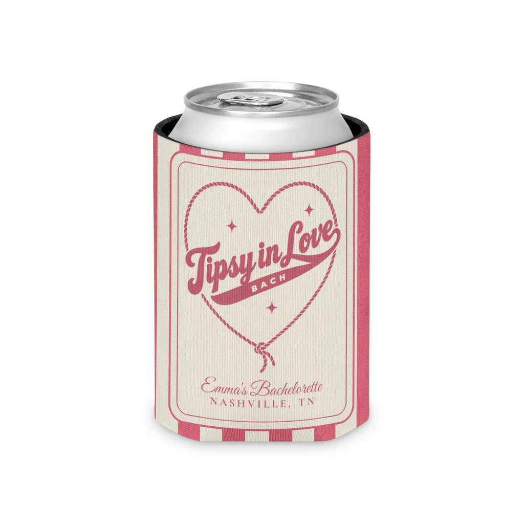 Tipsy In Love striped can cooler, Watermelon