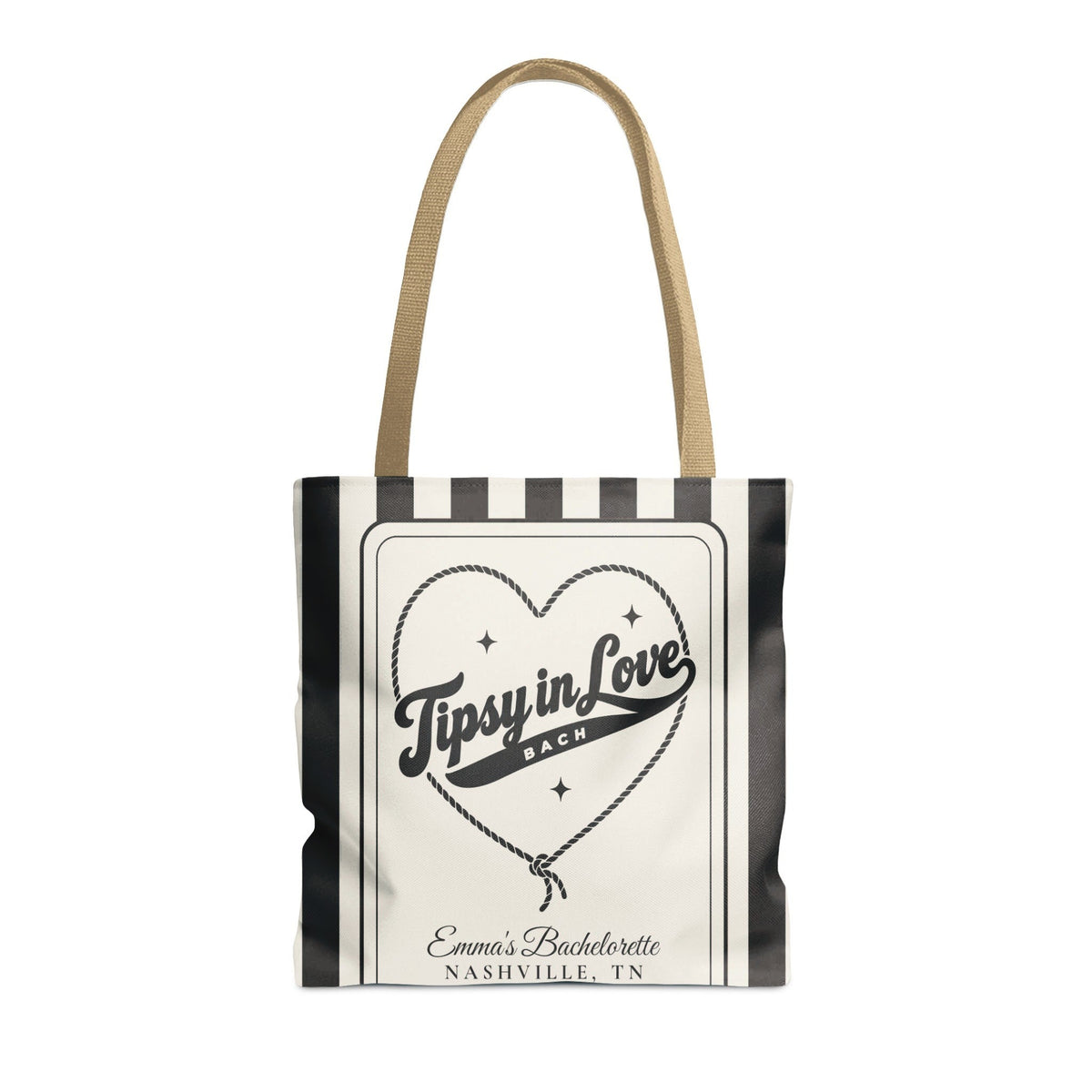 Tipsy In Love striped tote bag, Black