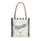 Tipsy In Love striped tote bag, Blue Spruce