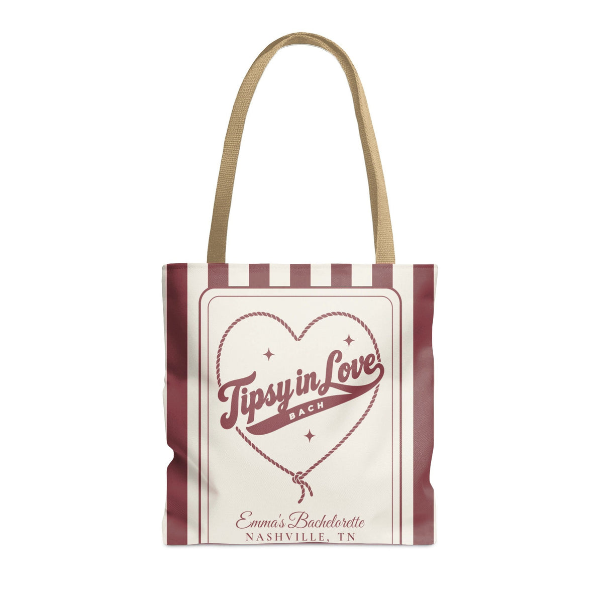 Tipsy In Love striped tote bag, Chili