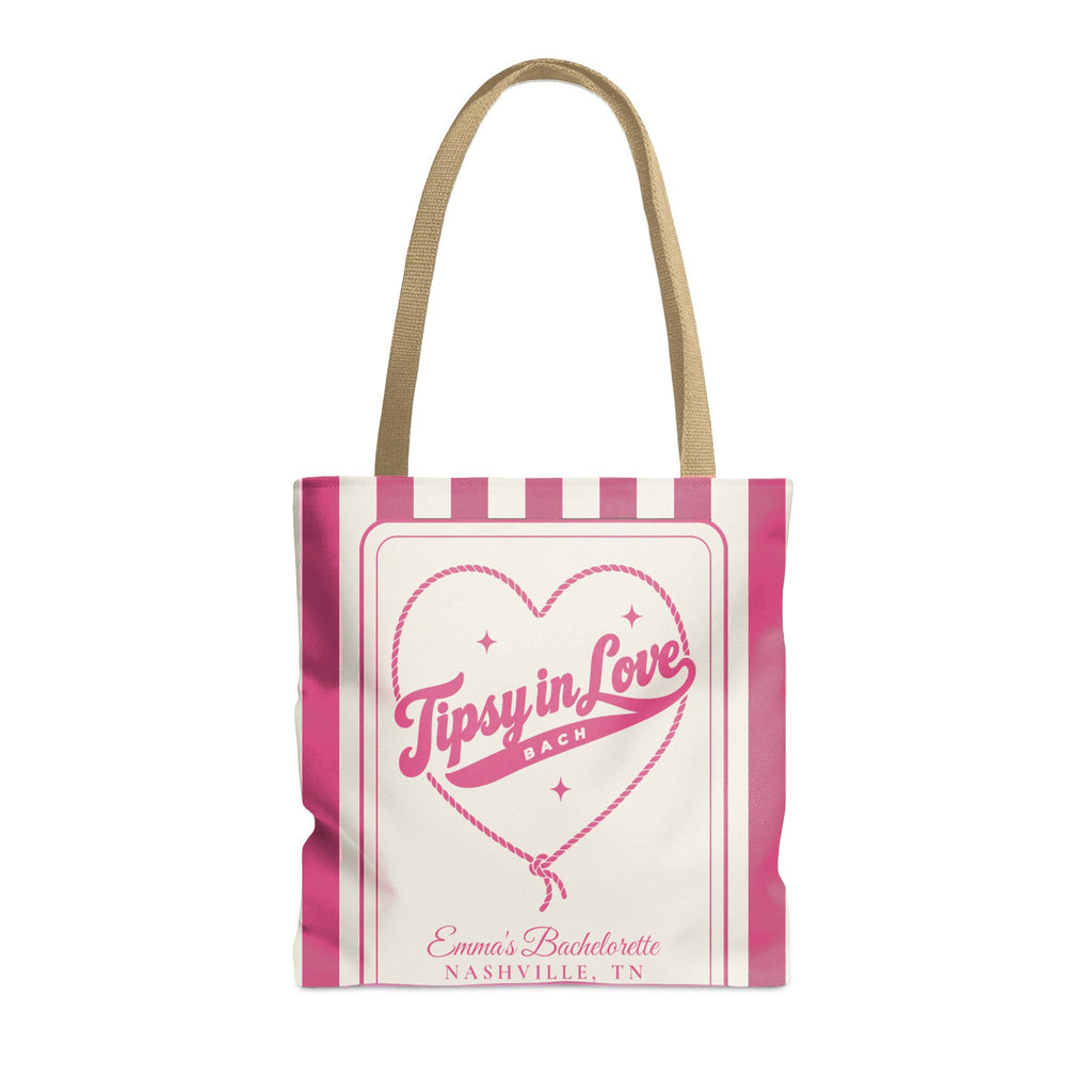 Tipsy In Love striped tote bag, Crunchberry