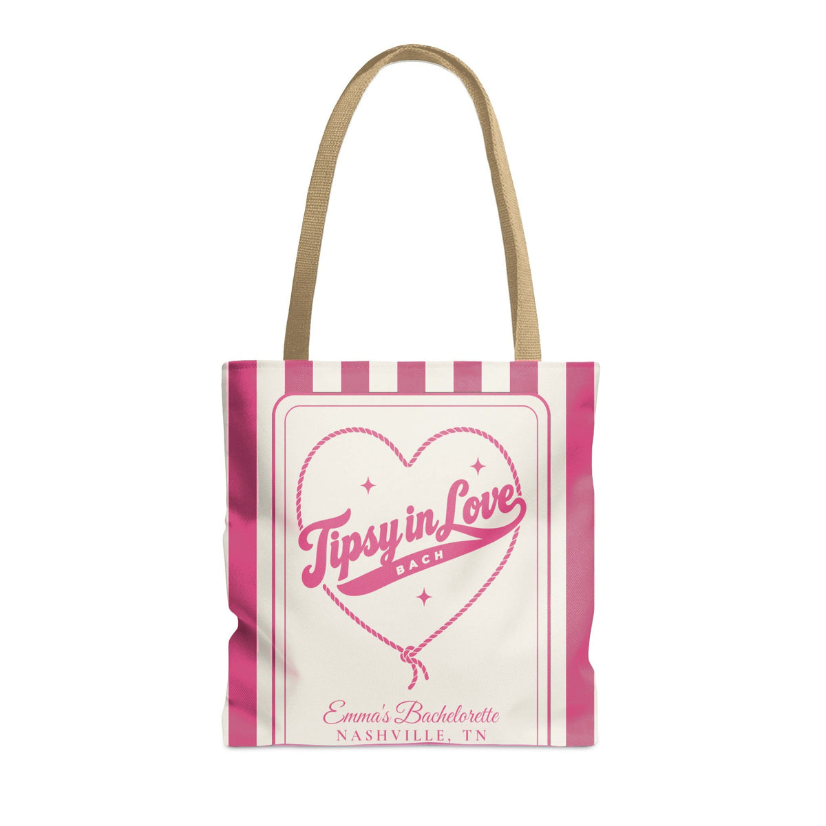 Tipsy In Love striped tote bag, Crunchberry