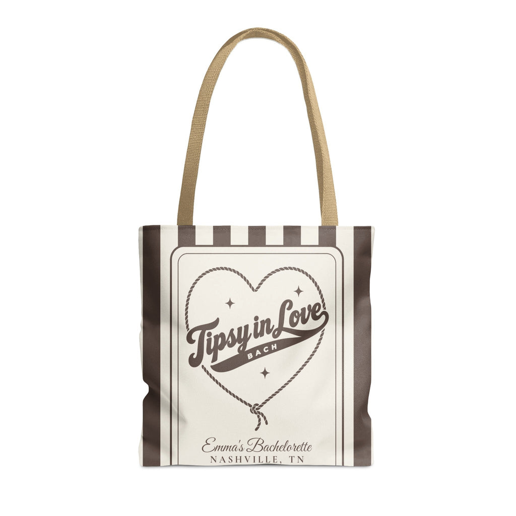 Tipsy In Love striped tote bag, Espresso