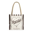 Tipsy In Love striped tote bag, Espresso