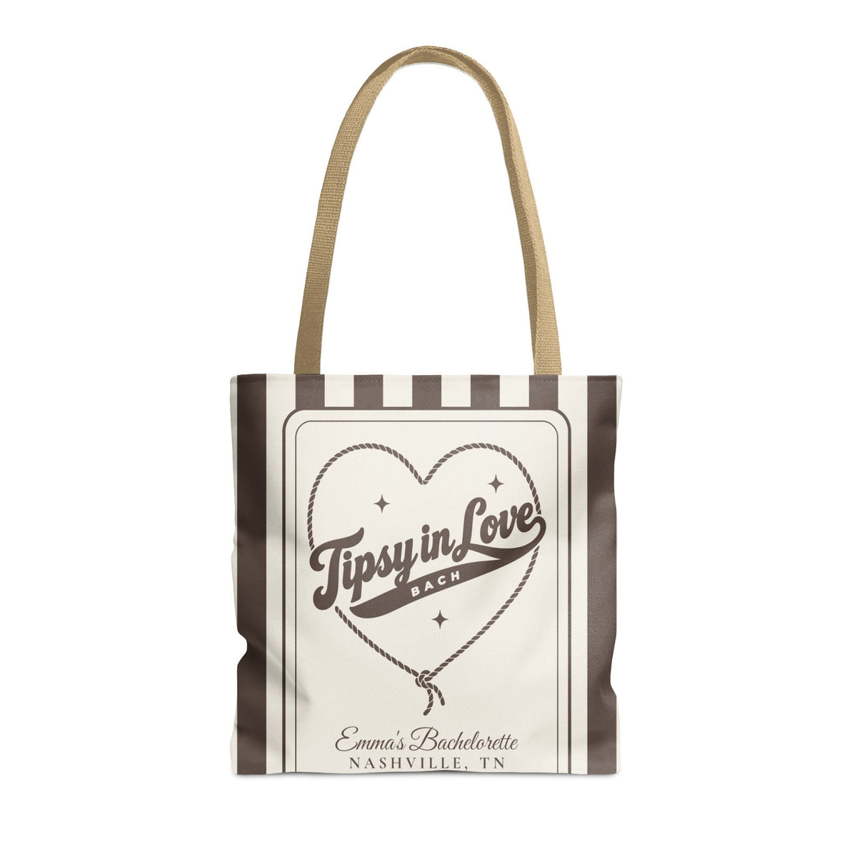 Tipsy In Love striped tote bag, Espresso