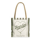Tipsy In Love striped tote bag, Moss