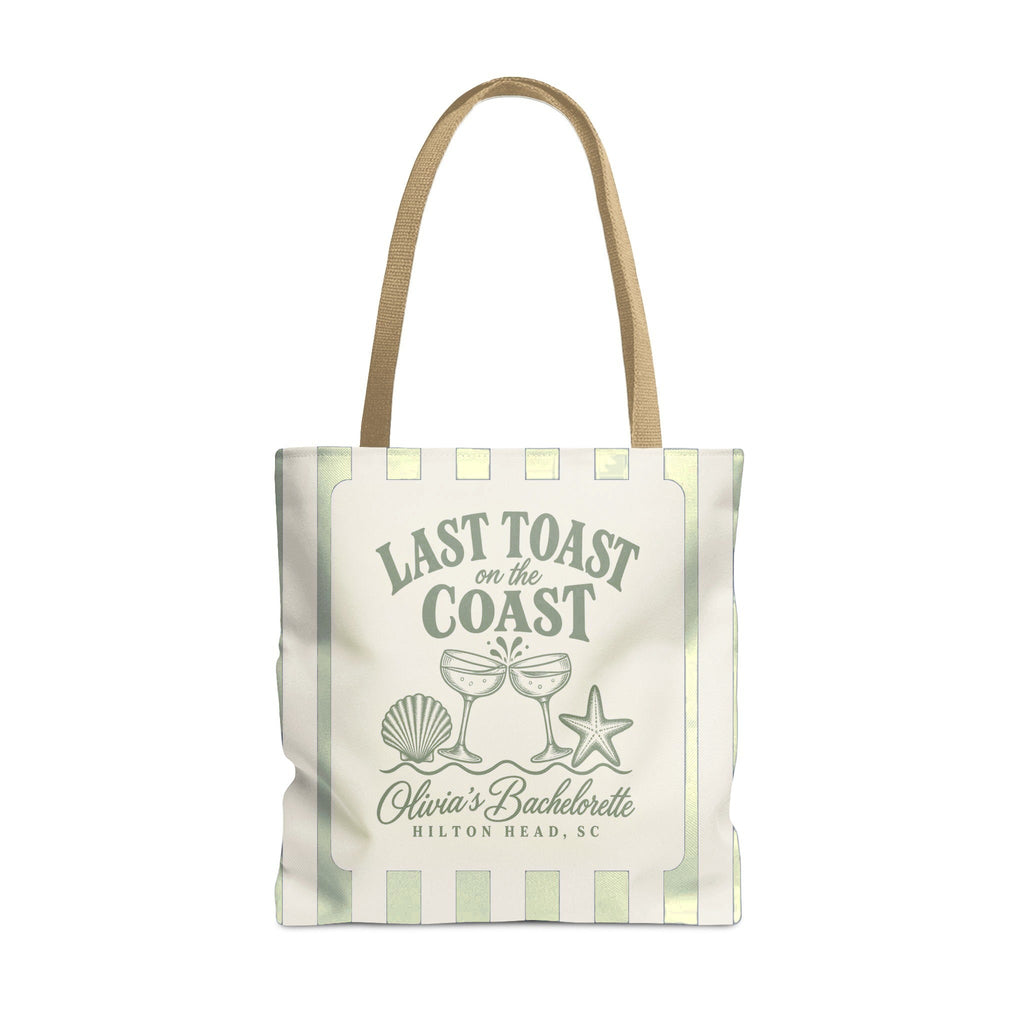 Last Toast On The Coast striped tote bag, Bay stripes