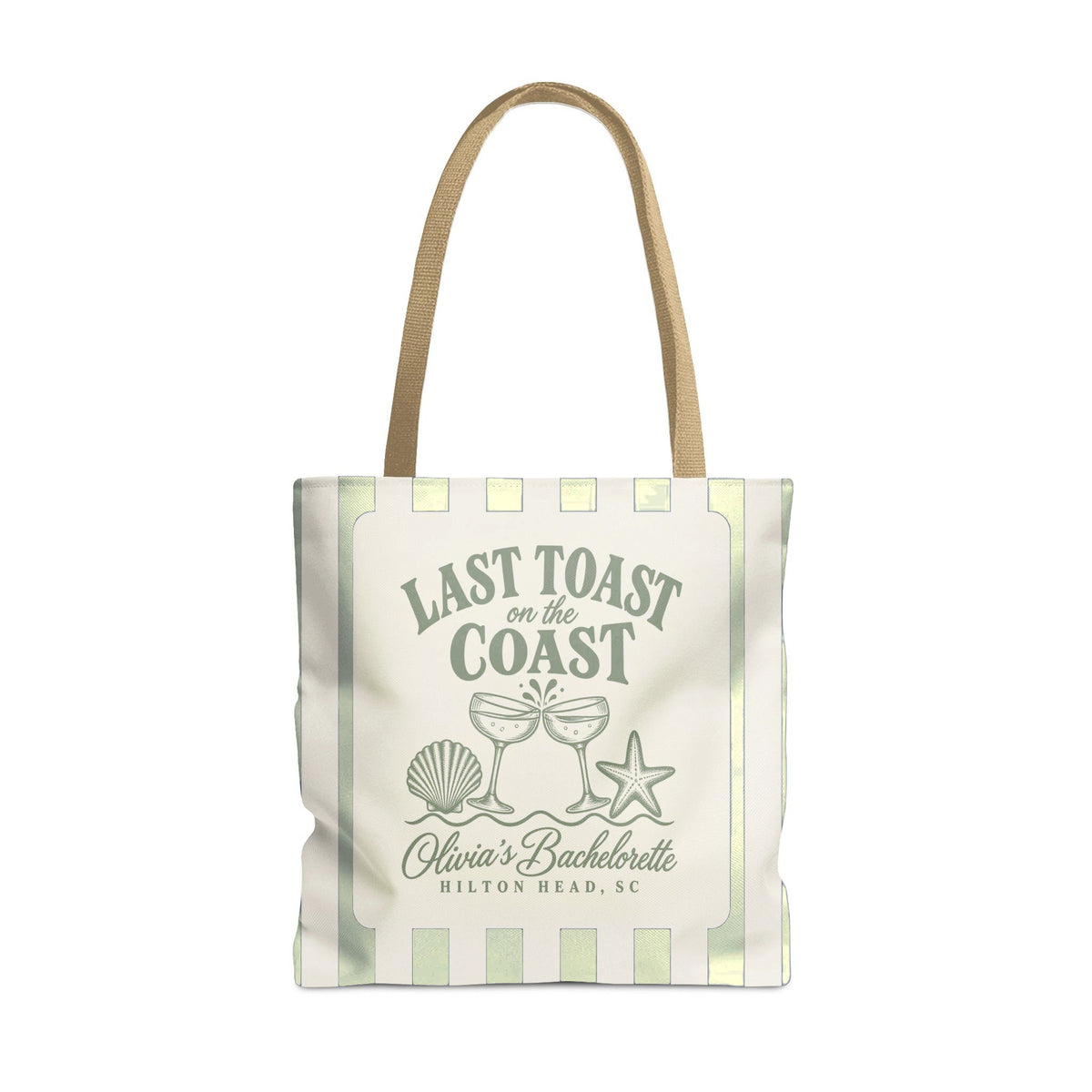 Last Toast On The Coast striped tote bag, Bay stripes
