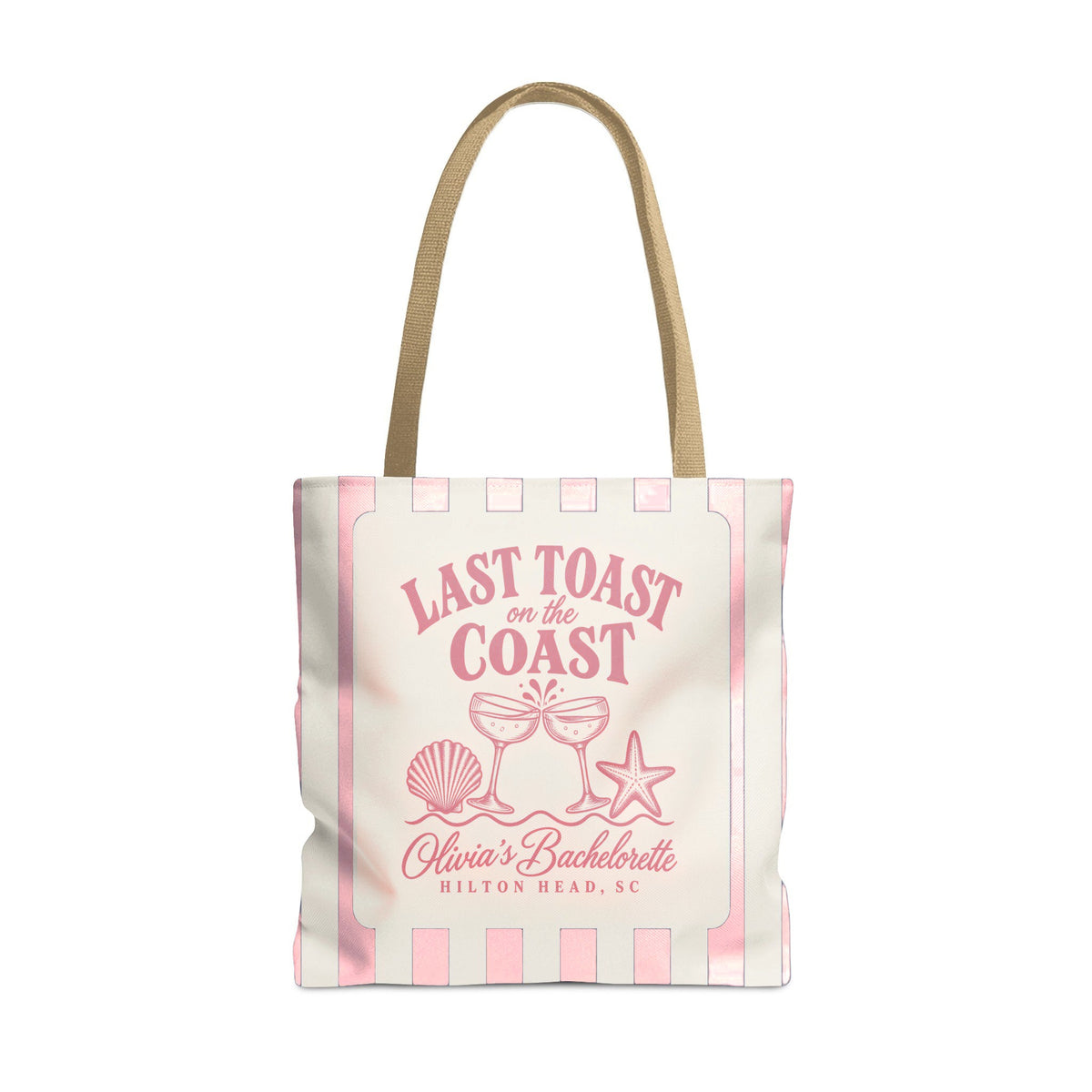 Last Toast On The Coast striped tote bag, Blossom stripes